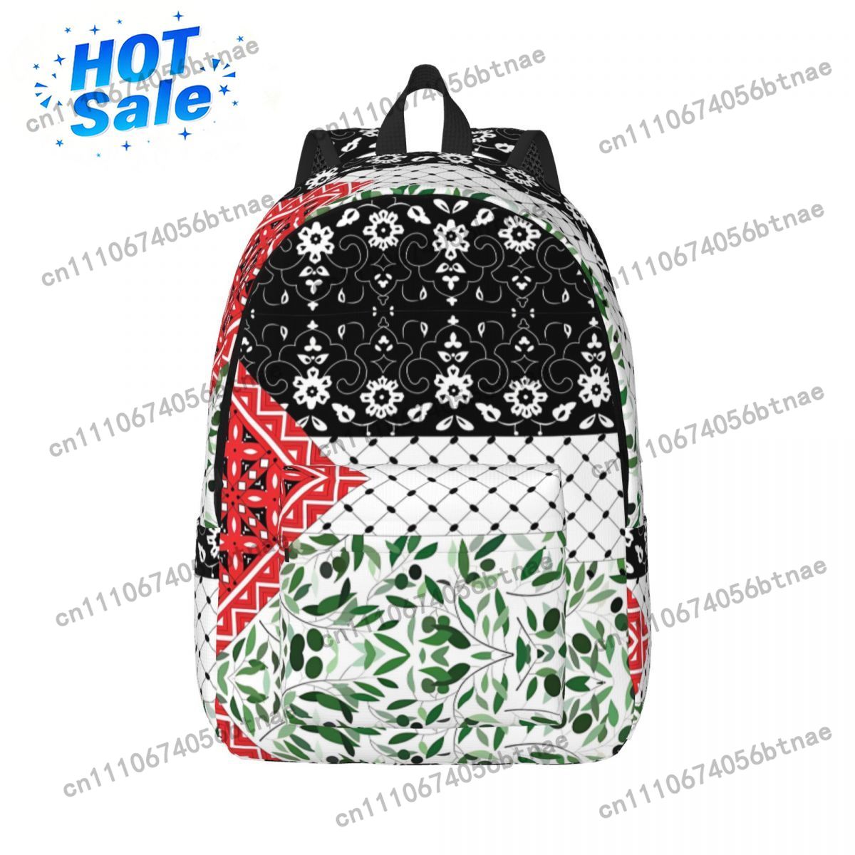 올리브 패턴이 있는 팔레스타인 국기 케피예 배낭 스포츠 - Canvas Backpack Casual 리뷰 및 가격