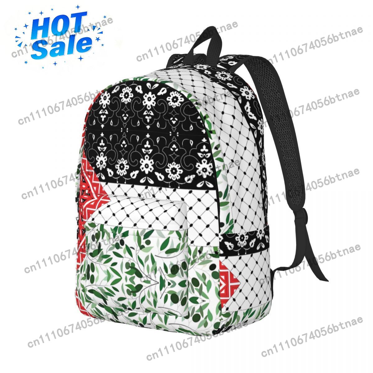 올리브 패턴이 있는 팔레스타인 국기 케피예 배낭 스포츠 - Canvas Backpack Casual 리뷰 및 가격