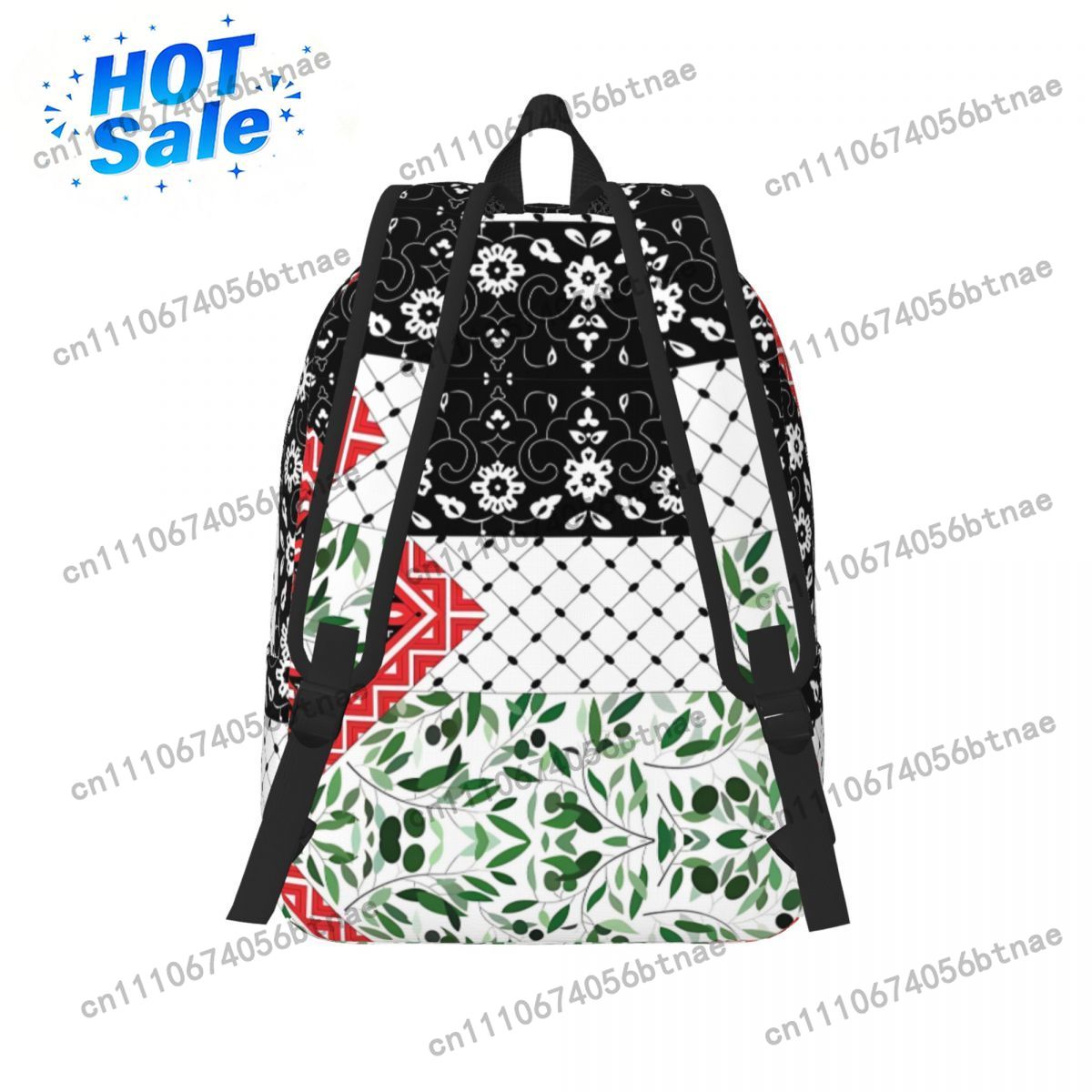 올리브 패턴이 있는 팔레스타인 국기 케피예 배낭 스포츠 - Canvas Backpack Casual 리뷰 및 가격